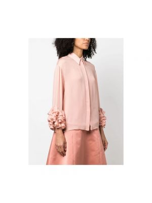 Camisa de seda con volantes Rochas rosa