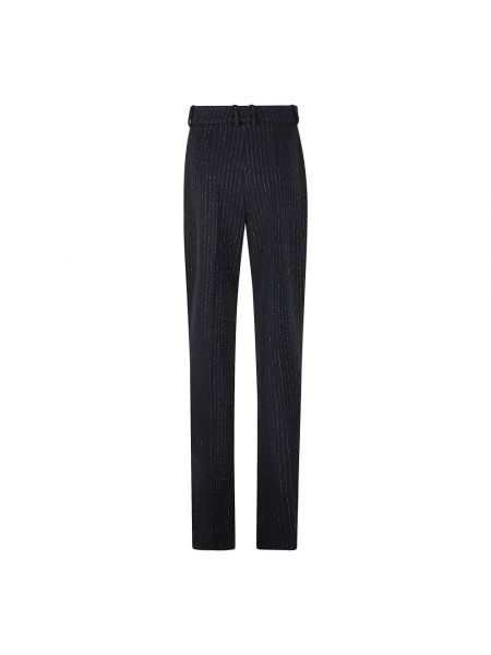 Pantalones de cintura alta a rayas con estampado Balmain negro
