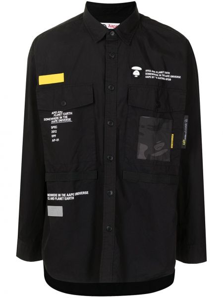 Camisa con botones Aape By *a Bathing Ape® negro