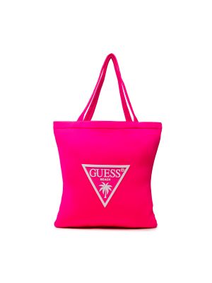 Плажна чанта Guess розово