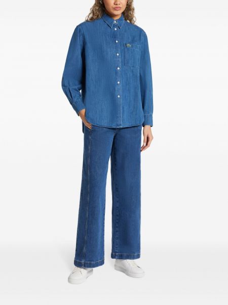 Chemise en jean avec applique Lacoste bleu