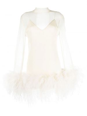 Вечерна рокля с пера Taller Marmo бяло