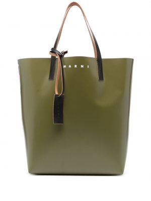 Τσάντα shopper Marni πράσινο