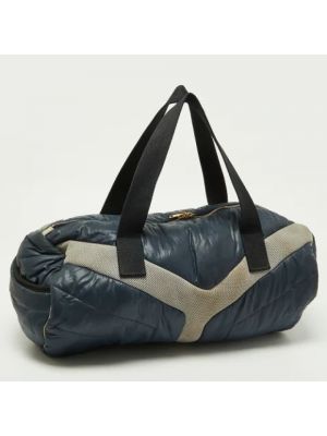 Nylonowa torba podróżna Yves Saint Laurent Vintage niebieska