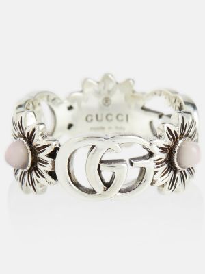 Prsteň s perlami Gucci strieborná