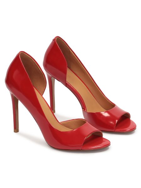 Полуотворени обувки с ток Kazar червено