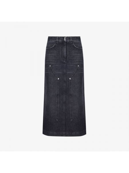 Джинсовая юбка с потертостями Givenchy черная