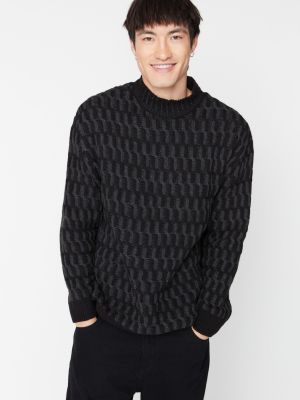 Oversize džemperis Trendyol melns