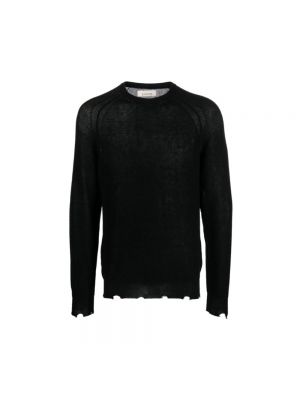 Czarny dzianinowy sweter Laneus