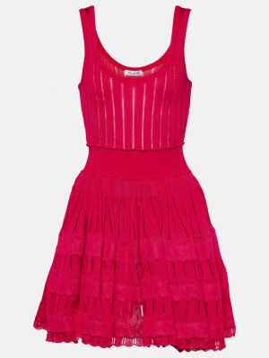 Кринолиновое мини-платье Alaïa розовый