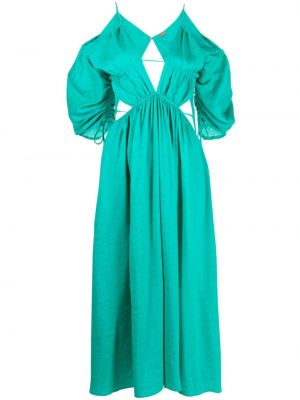 Μίντι φόρεμα με λαιμόκοψη v Cult Gaia πράσινο