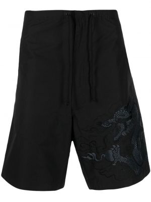 Broderade shorts Maharishi svart