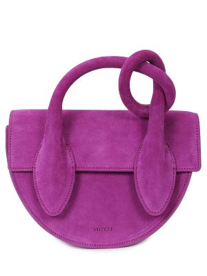 Кожаная сумка Yuzefi фиолетовая