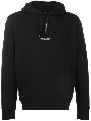 Raštuotas džemperis su gobtuvu Armani Exchange juoda