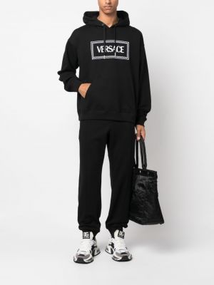 Siuvinėtas džemperis su gobtuvu Versace juoda