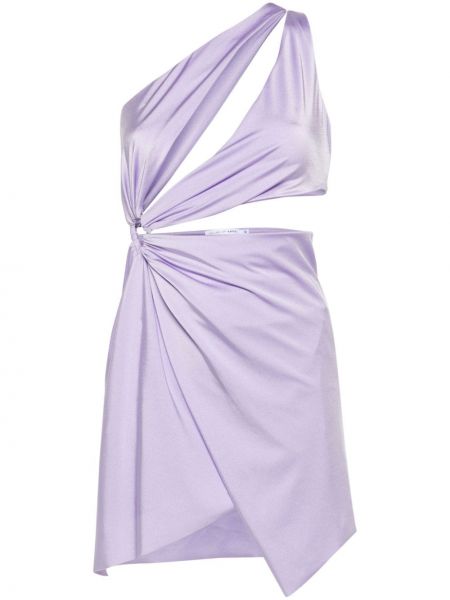 Асиметрична сатенена коктейлна рокля Amen виолетово