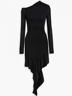 Платье мини из джерси с драпировкой Helmut Lang черное