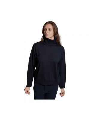 Sweter wełniany z wełny merino z długim rękawem Alpha Studio niebieski