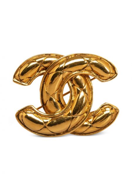 Broche matelassée Chanel Pre-owned doré