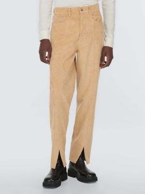 Pantalones de cuero Nanushka beige