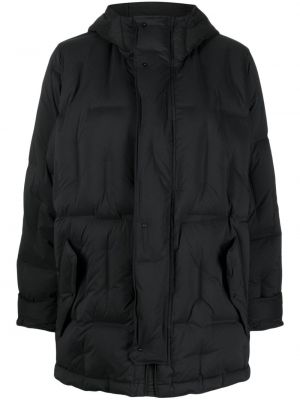 Dygsniuotas paltas su gobtuvu Jnby juoda