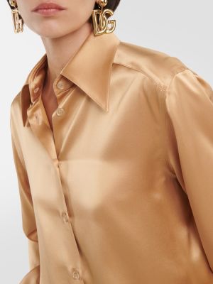 Šilkinė marškiniai Dolce&gabbana ruda
