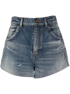 Kratke traper hlače s izlizanim efektom Saint Laurent Pre-owned plava