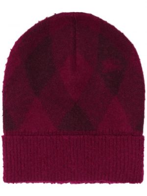 Argyle mustri ruuduline müts Burberry punane