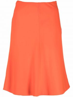 Vlněné rozšířená sukně s vysokým pasem Versace Pre-owned - oranžová