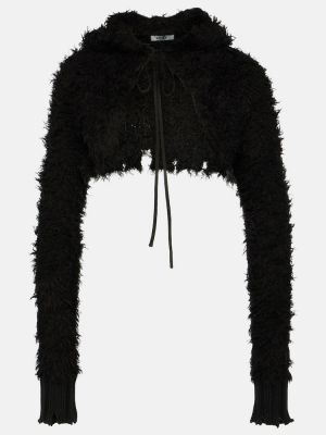 Mikina s kapucí s oděrkami Didu černá