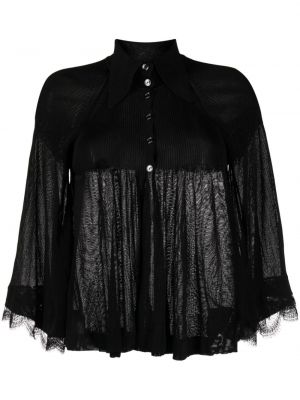 Блуза с дантела Chanel Pre-owned черно