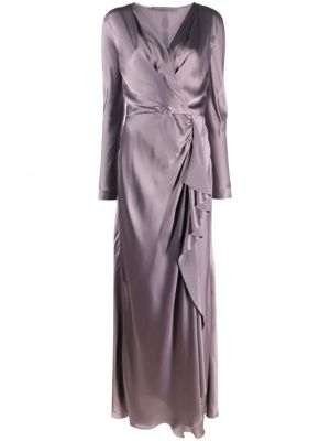 Сатенена вечерна рокля Alberta Ferretti виолетово