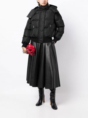 Péřová bunda s kapucí Alexander Mcqueen černá