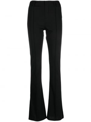 Viskózové zvonové kalhoty s knoflíky z nylonu Merci - černá