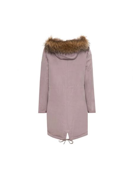 Abrigo de invierno de cuero de cuero sintético Alessandro Dell'acqua rosa
