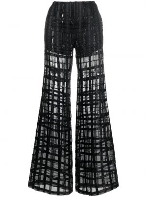Průsvitné kalhoty Alberta Ferretti černé