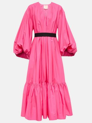 Bavlněné midi šaty Roksanda - růžová