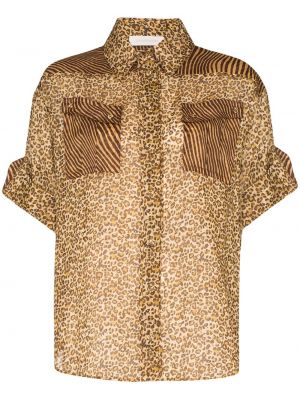 Camisa con estampado leopardo Zimmermann marrón