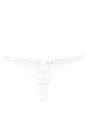 Hedvábné kalhotky string Kiki De Montparnasse bílé