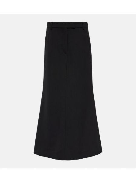 Шерстяная длинная юбка Acne Studios черная