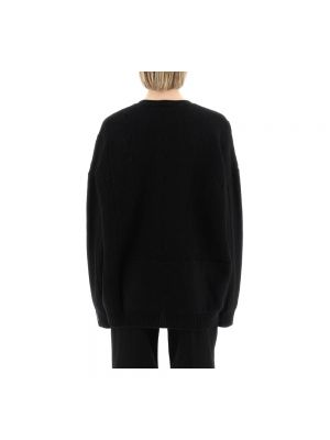 Sweter wełniany z wełny merino z nadrukiem Raf Simons czarny
