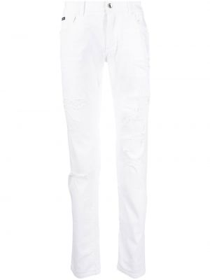 Distressed straight jeans Dolce & Gabbana weiß