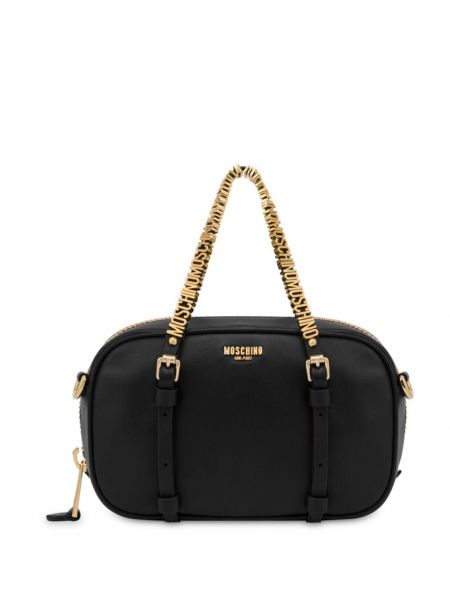 Læder shopping bag Moschino sort