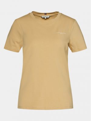Marškinėliai Tommy Hilfiger smėlinė