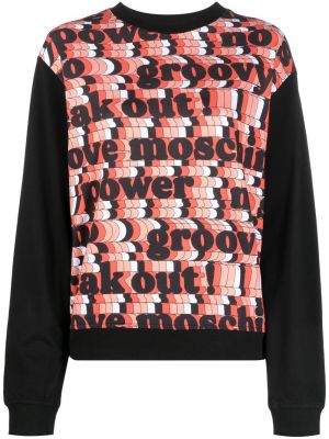 Hjertemønster rund hals trykt sweatshirt Love Moschino svart