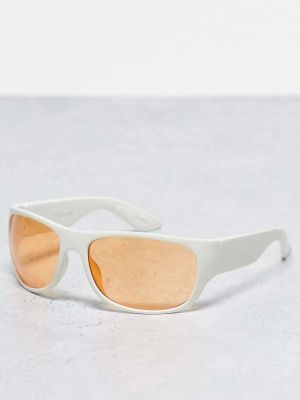 Солнцезащитные очки скиннидип цвета с оранжевыми линзами Skinnydip белого