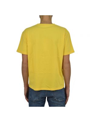 Camiseta de algodón unicolor con estampado Stella Mccartney amarillo