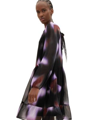 Джинсовое платье с принтом с абстрактным узором Tom Tailor Denim черное