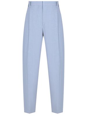 Льняные брюки Brunello Cucinelli голубые