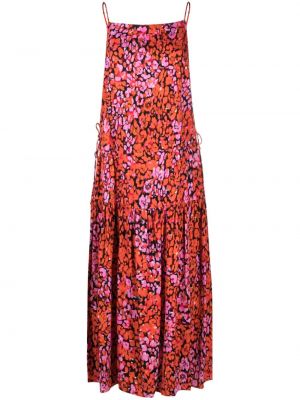 Midi obleka s cvetličnim vzorcem s potiskom Bimba Y Lola oranžna